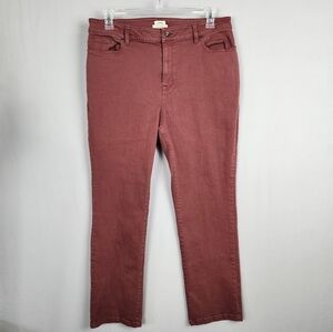L.L. Bean Jeans Burgandy Red Classic Fit Sz 16